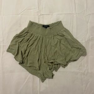 Green flowy shorts